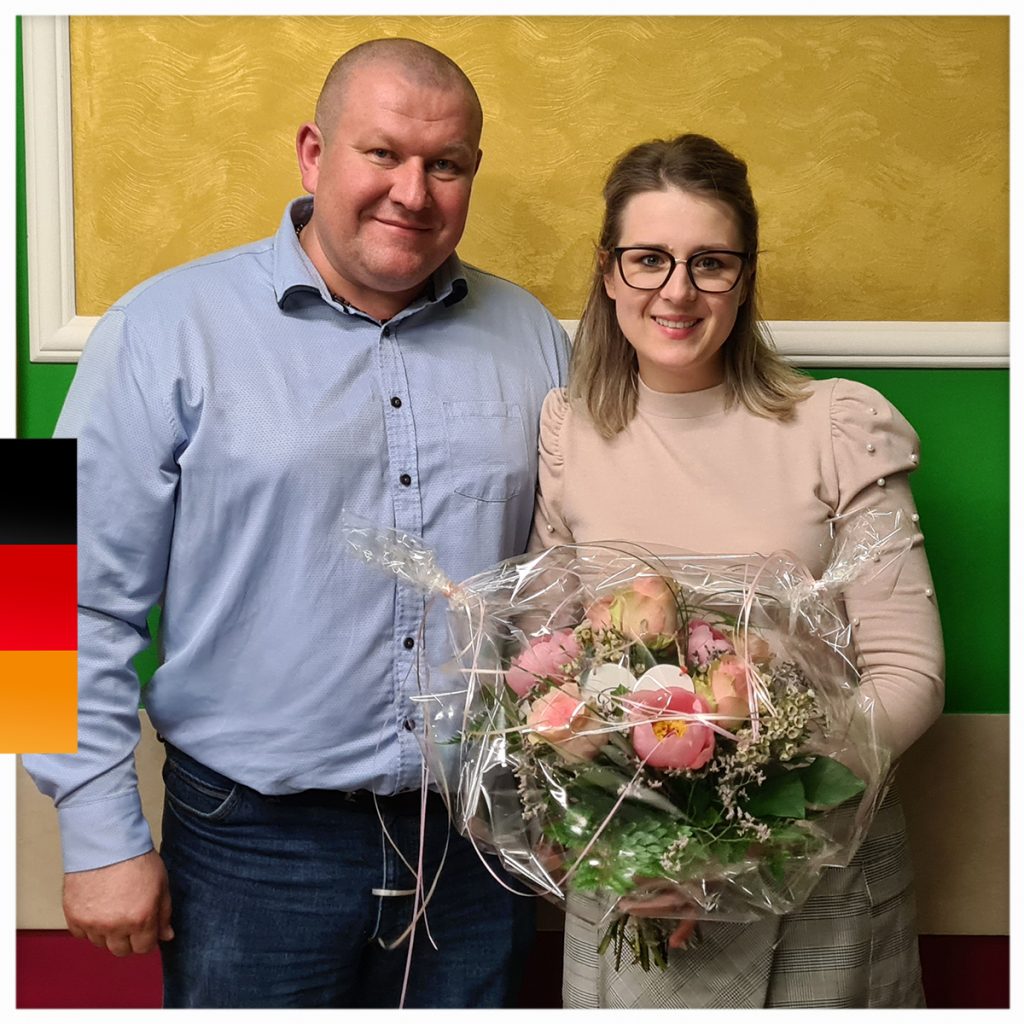 Diana Zimmermann aus Pforzheim in Buchen mit dem Kreisvorsitzenden Johann Martel