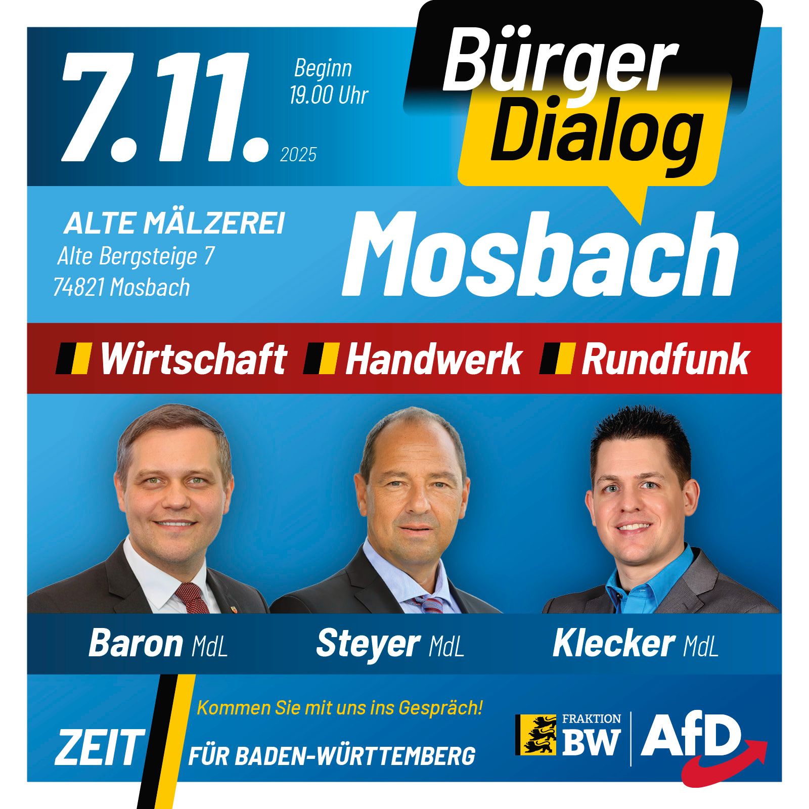 Bürgerdialog 2025 der Landtagsfraktion in Mosbach